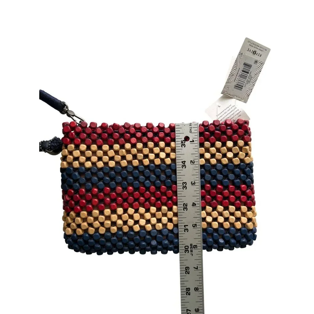 The Sak Hand Beaded Wristlet Clutch Bag Vegan Montana Collection